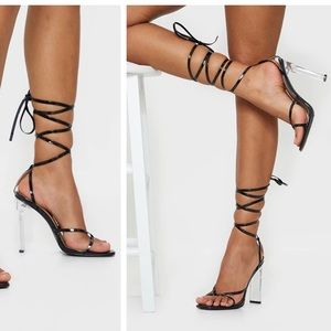 Block strappy heels
